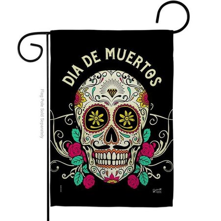 ANGELENO HERITAGE Angeleno Heritage G135382-BO 13 x 18.5 in. Dia De Muertos Garden Flag with Fall Day of Dead Double-Sided Decorative Vertical House Decoration Banner Yard Gift G135382-BO